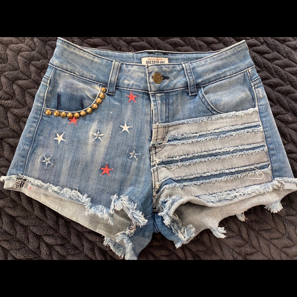 GUESS Originals // Americana studded cutoff shorts